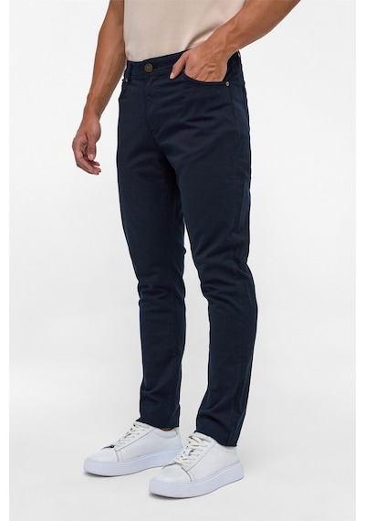 Süvari Lacivert Slim 5 Cep Kalıp Armürlü Pantolon