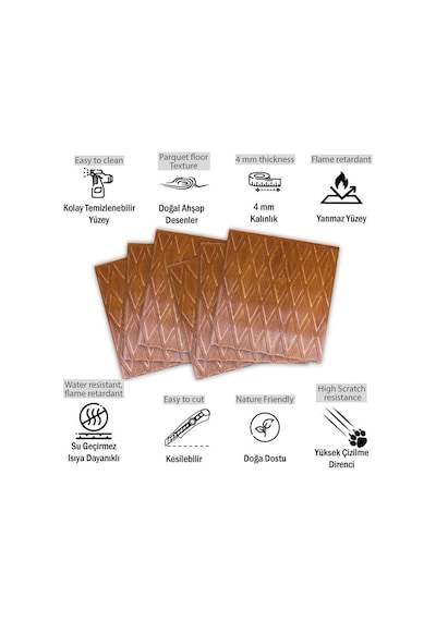 3 Boyutlu Duvar Paneli Kabartmalı Baklava Desen Pvc 41x41 Cm/ 6 Adet /1 M² Altın Meşe
