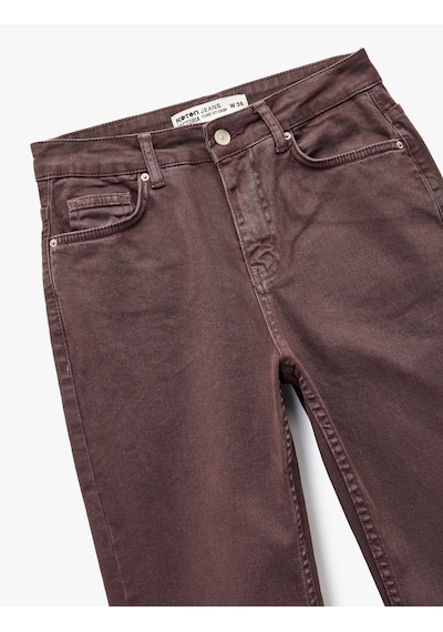 Koton Pamuklu Dar Kalıp Düğmeli Cepli İspanyol Paça Crop Jean Pantolon - Kick Flare Jeans Bordo 6wal40036mw Bordo Koton Pamuklu Dar Kalıp Düğmeli Cepli İspanyol Paça Crop Jean Pantolon - Kick Flare Jeans Bordo 6wal40036mw Bordo