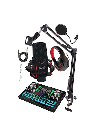 Midex Gmx-1 Diamond Set Condenser Mikrofon Ses Kartı Kulaklık Canlı Yayın Paketi - Pc ve Telefon