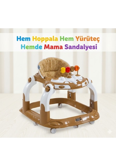 Kornalı Oyuncaklı Mama Tablalı Zıp Zıp Hoppala Yürüteç & Örümcek & İlk Adım