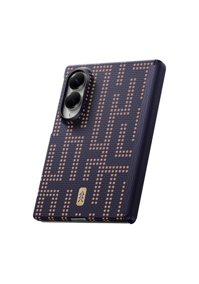 Galaxy Z Fold 8 Uyumlu Kılıf M-safe Özellikli Raptic Aramid Skinpro Serisi Karbon Kapak Lacivert