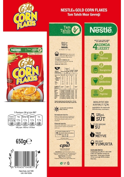 Nestle Gevrek Cornflakes Mısır Gevreği 650 G