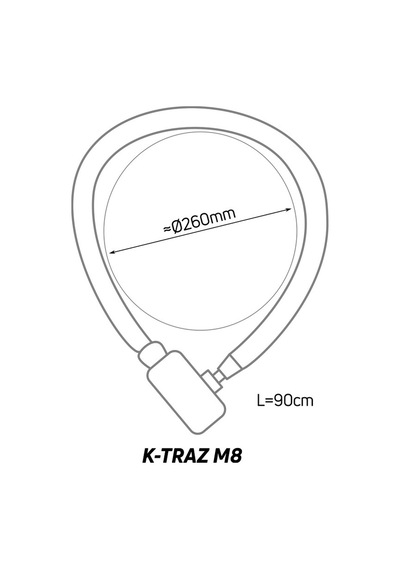 Zefal K-traz M8 6mm Zincir Anahtarlı Bisiklet Kilidi Siyah