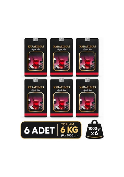 Karaelmas Siyah İnci Gold Çay 6 Kg 6 X 1 Kg Ekonomik Paket, Toptan Çay, Kafe, Kıraathane, Çay Ocağı Ve İşletmelere Uygun