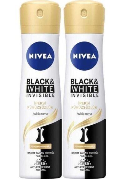 Kadın Sprey Deodorant Black&white Invisible Ipeksi Pürüzsüzlük 150ml, 48 Saat Koruma, X2 Adet