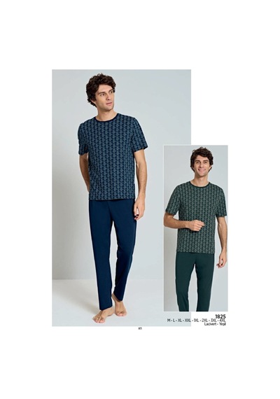 Pijadore Erkek Battal Kısa Kollu Pijama Takımı Lacivert Lacıvert/3xl