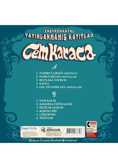 Cem Karaca Yayınlanmamış Kayıtlar Enstrümantal - Plak