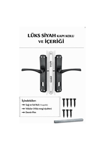 Kapı Kolu Mat Siyah Bravo Aynalı Oda Lüks