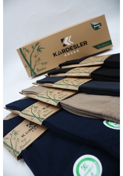 Kardeşler Çorap Erkek Bambu Soket Uzun Asorti Çorap Dikişsiz 6'lı Premium Kutulu Çok Renkli - 253870154 Çok Renkli