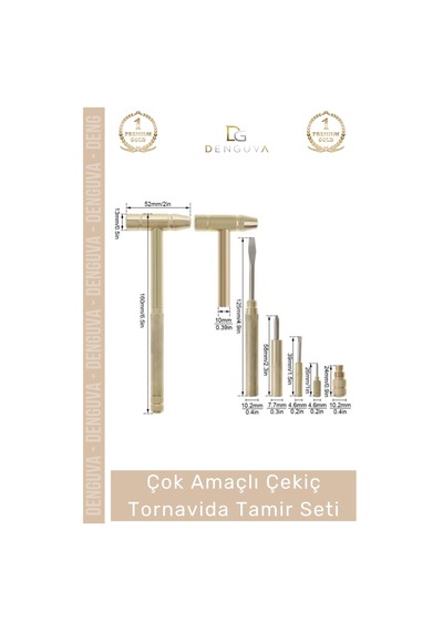 Tamirseti 5 İn 1 Çok Amaçlı Taşınabilir Ergonomik Kompakt Ev Araç Saat Çekiç Tornavida Tamir Seti