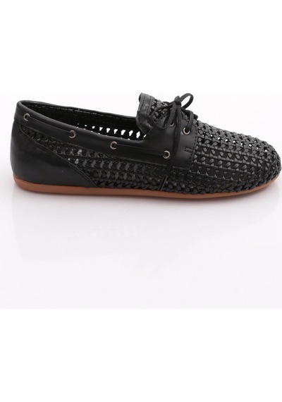 Dgn B00112 Kadin Delikli Oxford Ayakkabi Siyah