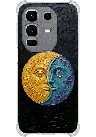 İnfinix Note 50 Pro İle Uyumlu Köşe Korumalı Kılıf Metamorfoz Ekinoks Tasarımlı Uv Baskılı Şeffaf