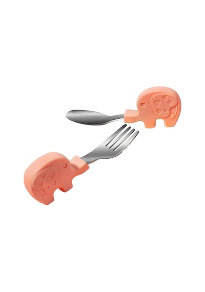 Valkyrie Bebek Filli Yemek Kısa Saplı Çocuk Paslanmaz Çelik Çatal Kaşık Pembe Pembe