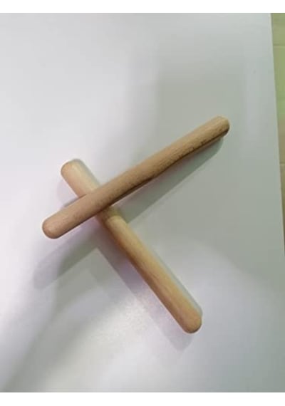Ahşap Ritim Çubukları 1 Çift 2cmx20cm Ritim Çubuğu 2 Adet Açık Gri