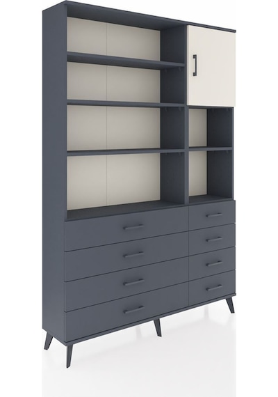 Arges Dolap 8 Raflı 8 Çekmeceli Tek Kapaklı 132x30x195 Antrasit-aytaşı/antrasit Aytası/antrasıt Arges Dolap 8 Raflı 8 Çekmeceli Tek Kapaklı 132x30x195 Antrasit-aytaşı/antrasit Aytası/antrasıt