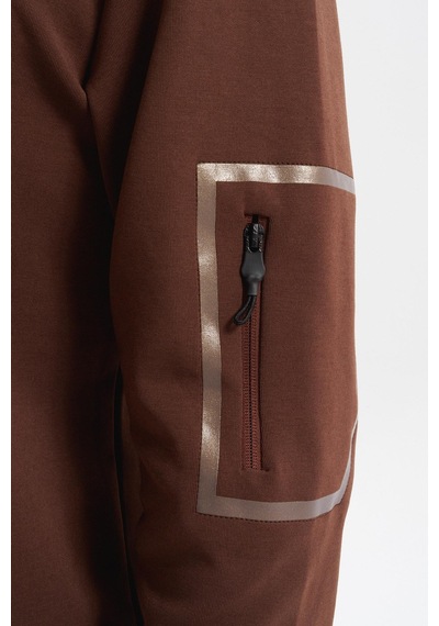 AR-MA Arma Erkek Slim Fit Dik Yaka Yarım Fermuar Pamuklu Sweatshirt Sol Kol Fermuar Cepli K30404685702 Kahverengi AR-MA Arma Erkek Slim Fit Dik Yaka Yarım Fermuar Pamuklu Sweatshirt Sol Kol Fermuar Cepli K30404685702 Kahverengi