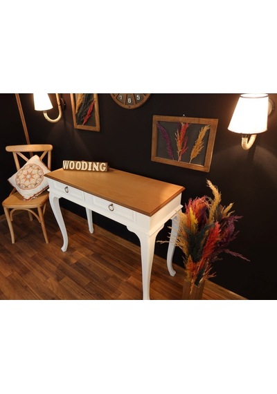 Wooding 100 Cm Çekmeceli Masif Beyaz Naturel Dresuar (548587809) Beyaz
