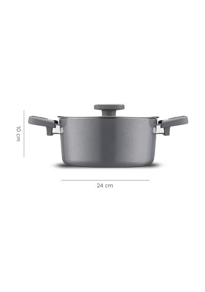 Jumbo Swiss Crystal Grey 7 Parça Tencere Seti Gri