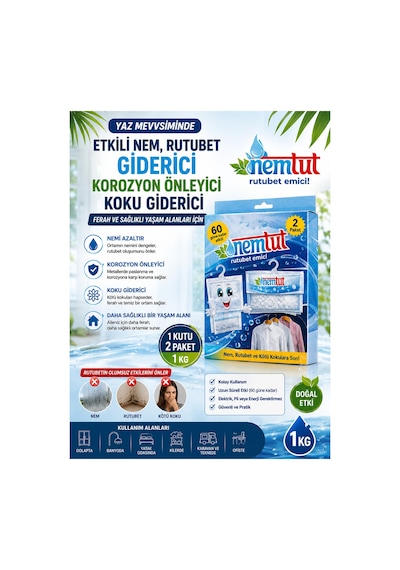 Nem Alıcı Rutubet Giderici 2 Kg 4'li Paket Koku Ve Küf Önleyici