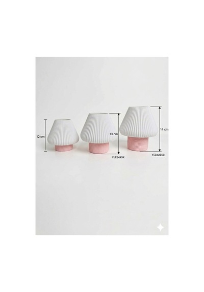 3d Baskı Dekoratif Tealight Mumluk Minimal Masa Ve Gece Lambası Kendi Rengini Seç Pembe