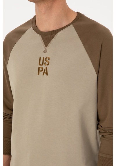 U.S. Polo Assn. Erkek Bisiklet Yaka Regular Fit Haki İnce Sweatshirt 50315420-VR027