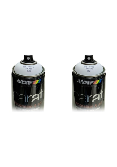 Motip Carat Ral 9010 - Mat Beyaz Sprey Boya 2 Adet