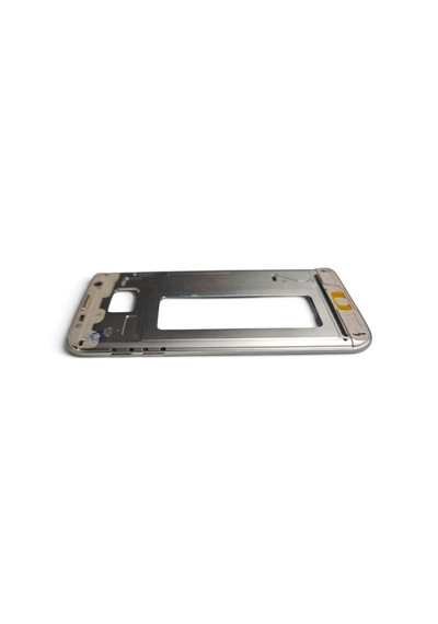 G935 Orta Kasa Galaxy S7 Edge Uyumlu Siyah Renk Orta Kasa Çerçeve + Ses Açma On Off Tuş Plastik Kamera Camı Koyu Gri Gri - Siyah