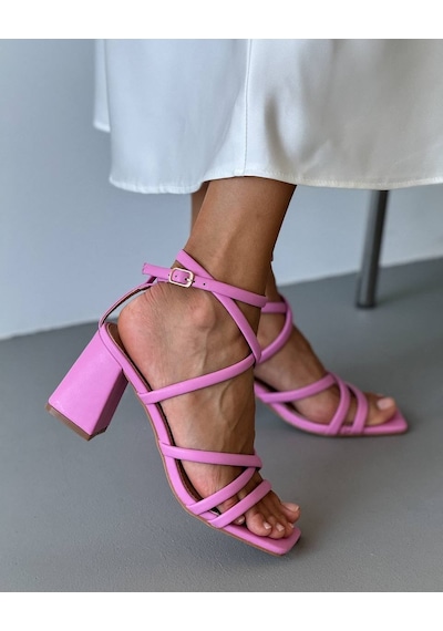 Moopimoda Kadın7cm Topuklu Sandalet - Fuşya Renk Seçenekli
