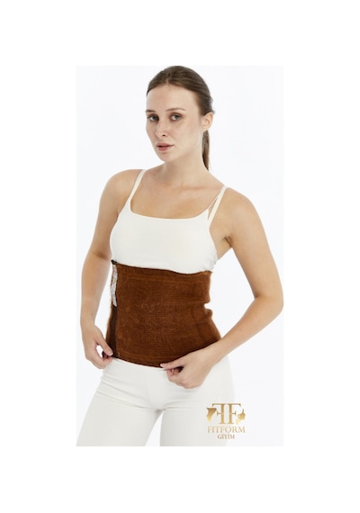 Ff Fit Form Giyim 2 Adet Deve Yün Model Bel Korse Kemer Kadın Erkek Kahverengi