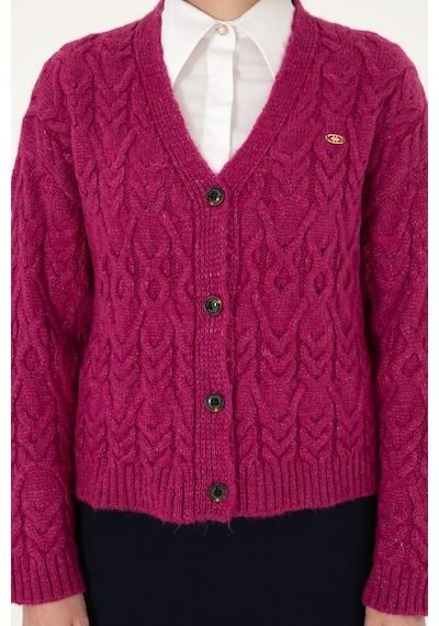 U.s. Polo Assn. Kadın Fuşya Hırka Triko 50293020-vr023 Fuşya