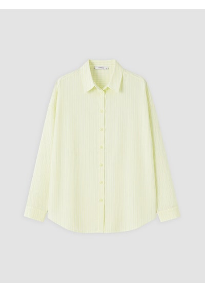 LC Waikiki Lc Waıkıkı Sarı Çizgili Poplin Kadın Gömlek