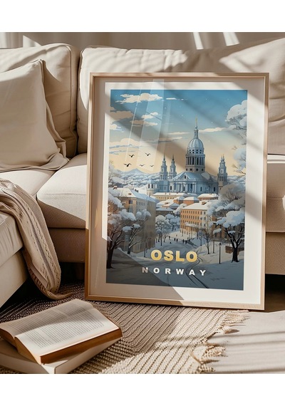 Çerçevesiz Poster Oslo Kış Manzarası