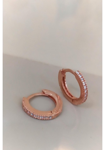 Gümüş 8 Mm Ince Taşlı Bayan Halka Küpe Nz69d3 Diğer
