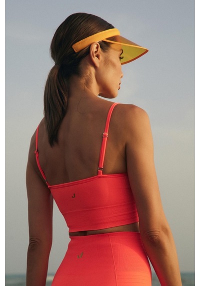 Jerf Gela Ayar Askılı Sport Bralet Neon Mercan 001