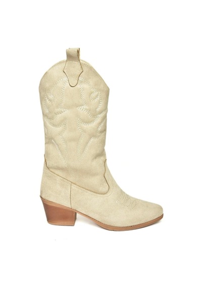 Fox Shoes T820088702 Ten Süet Kovboy Model Kadın Çizme Ten-Süet