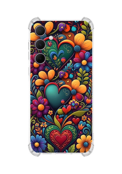 Printify Samsung Galaxy A35 İle Uyumlu Düşlerin Dansı Serisi Çiçeklerin Dansı Tasarımlı Uv Baskılı Köşe Korumalı Antişok Kılıf Şeffaf