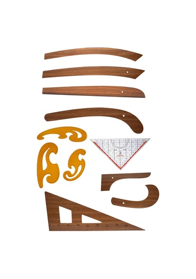 11 Parça Terzi Modelist Tekstil Stilist Mdf-plastik Cetvel Riga Gönye Kurve Geoderek Üçgen Takım Set Diğer