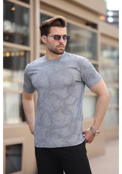 Madmext Lacivert Basic Erkek T-shirt E7131 Lacivert