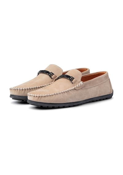 Halb Hakiki Deri Erkek Günlük Ayakkabı, Loafer Ayakkabı, Hafif Ayakkabı, Tokalı Loafer, Süet Loafer