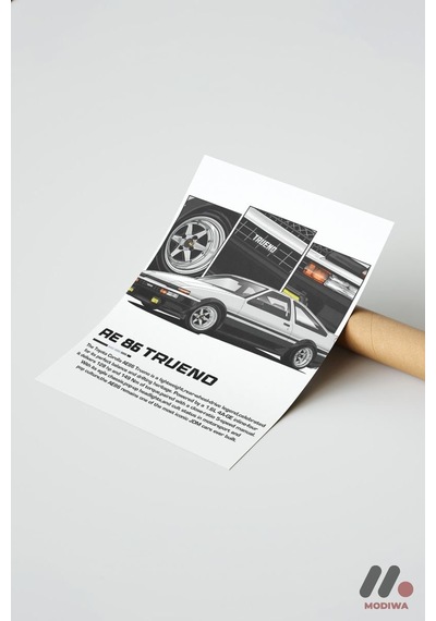 Toyota Ae86 Trueno Jdm Poster, Çerçevesiz Yüksek Kalite Duvar Afişi - Oto Severlere Özel Hediye