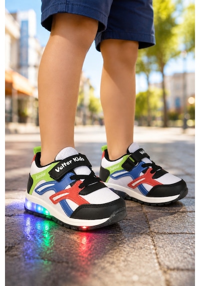Mini Bonito Erkek Çocuk Cırtlı Bağcıklı Sneaker Günlük Spor Ayakkabı Renkli