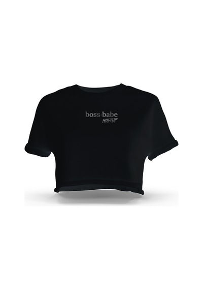Nowup Nutrıtıon Boss Babe- Siyah Kadın Sporcu Crop siyah