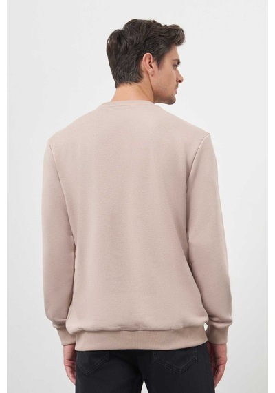 Morven Erkek Taş Trend Bisiklet Yaka Sweat-shirt 25ks063006870 Taş Taş
