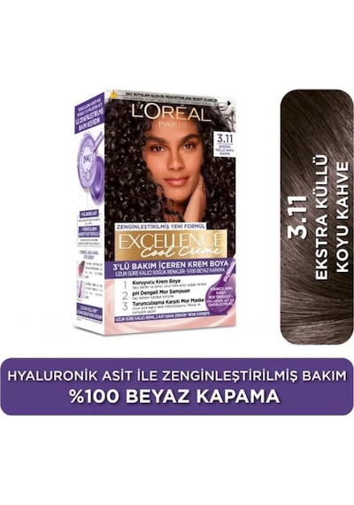 L'oréal Paris Excellence Cool Creme 3.11 Ekstra Küllü Koyu Kahve Saç Boyası