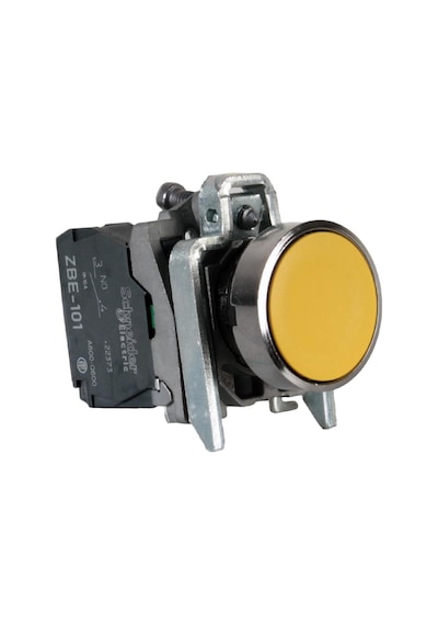 Schneider 22MM 1NA Metal Sarı Yaylı Buton - XB4BA51