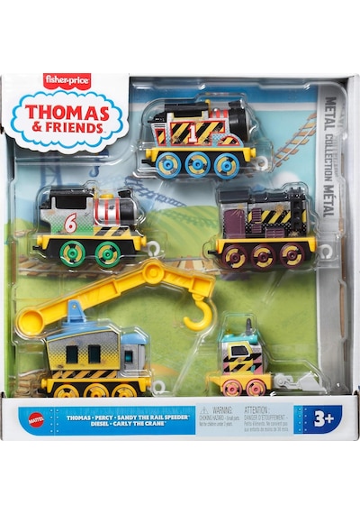 Thomas 5'li Dökme Metal Mini Tren Seti - Dayanıklı Metal Sürat Treni Ve Vagon Figürleri Oyuncak Seti