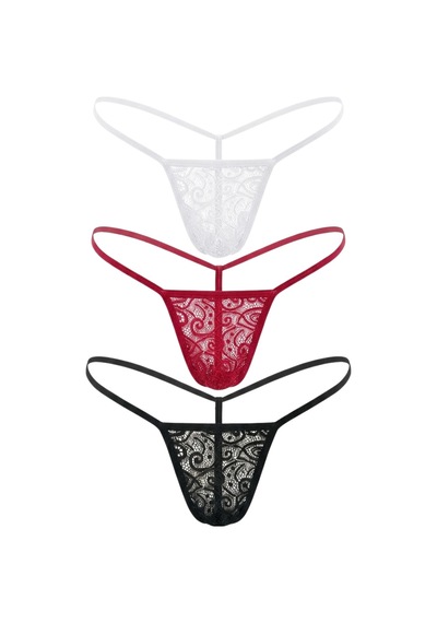 Kadın 3lü Dantelli G - String Bc0060 Çok Renkli