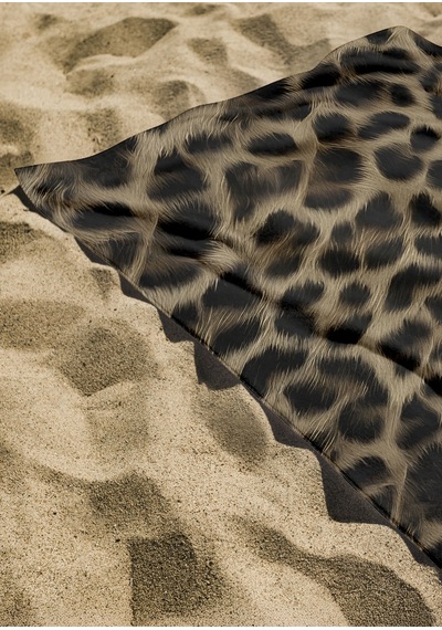 Leopar Desenli Yüksek Su Emici 70x150cm Plaj Havlusu Renkli