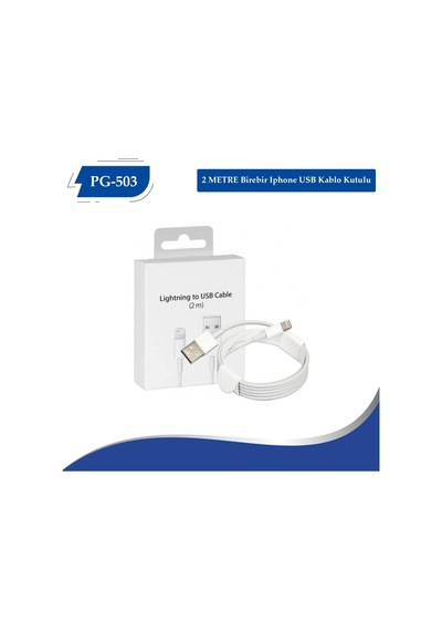 Polygold Pg-503 (2 Metre) Bire Bir Apple Uyumlu iPhone  Usb Data Kablo